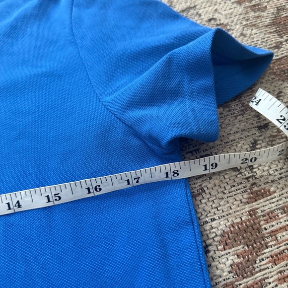 Brooks Womens Polo Shirt Blue Short Sleeve Chambray Collar Polka Dot Trim M - Picture 6 of 9